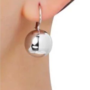 Polished Round Bead Earrings with Sterling Silver post